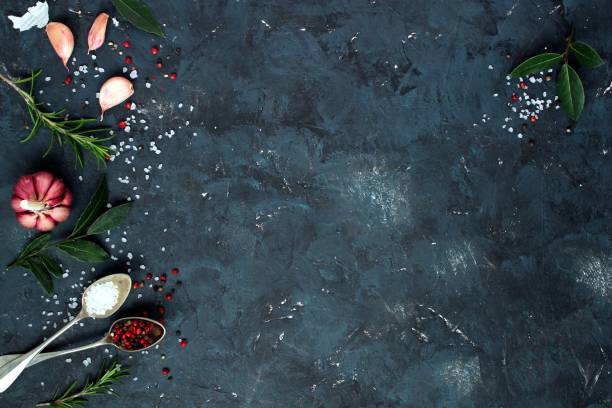 istock Ingredient for cooking on dark background. Food background. 1205383016