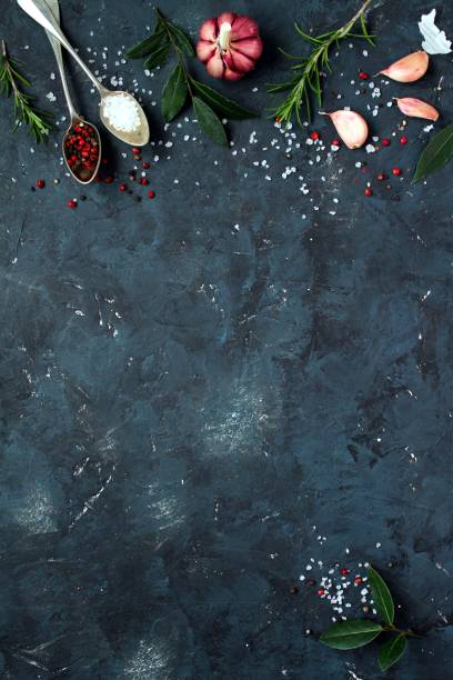 istock Ingredient for cooking on dark background. Food background. 1205383017