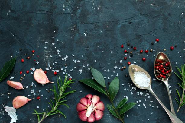 istock Ingredient for cooking on dark background. Food background. 1205383057
