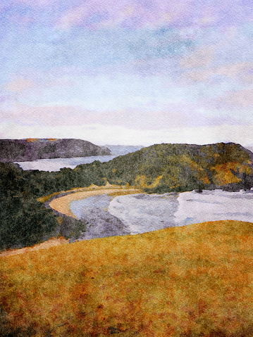 This is my Photographic Image of a Coffee Bay (Koffiebaai - Afrikaans) Landscape in the Transkei Region of South Africa in a Watercolour Effect. Because sometimes you might want a more illustrative image for an organic look.