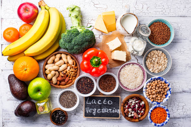 istock Lacto vegetarian diet concept. Healthy food 1205386695