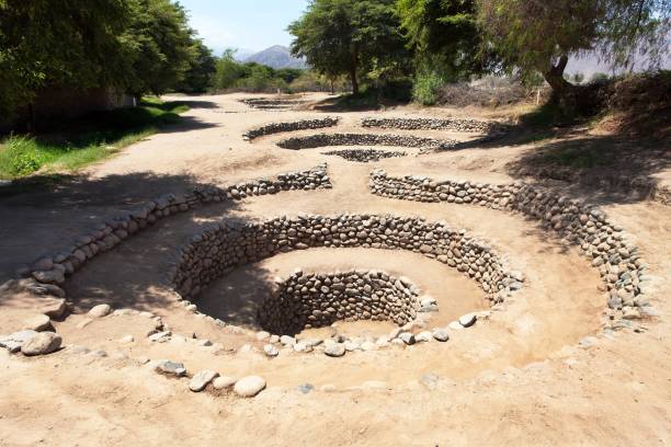 istock Cantalloc Aqueduct in Nazca, spiral or circle aqueducts 1205387633