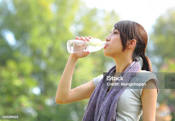 Woman Drink Water After Sport Stock Photo - Download Image Now - Adult, Adults Only, Beautiful People