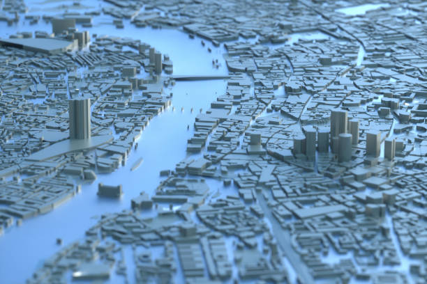 istock a London city map. 3d map of London. 3d render 1205399242