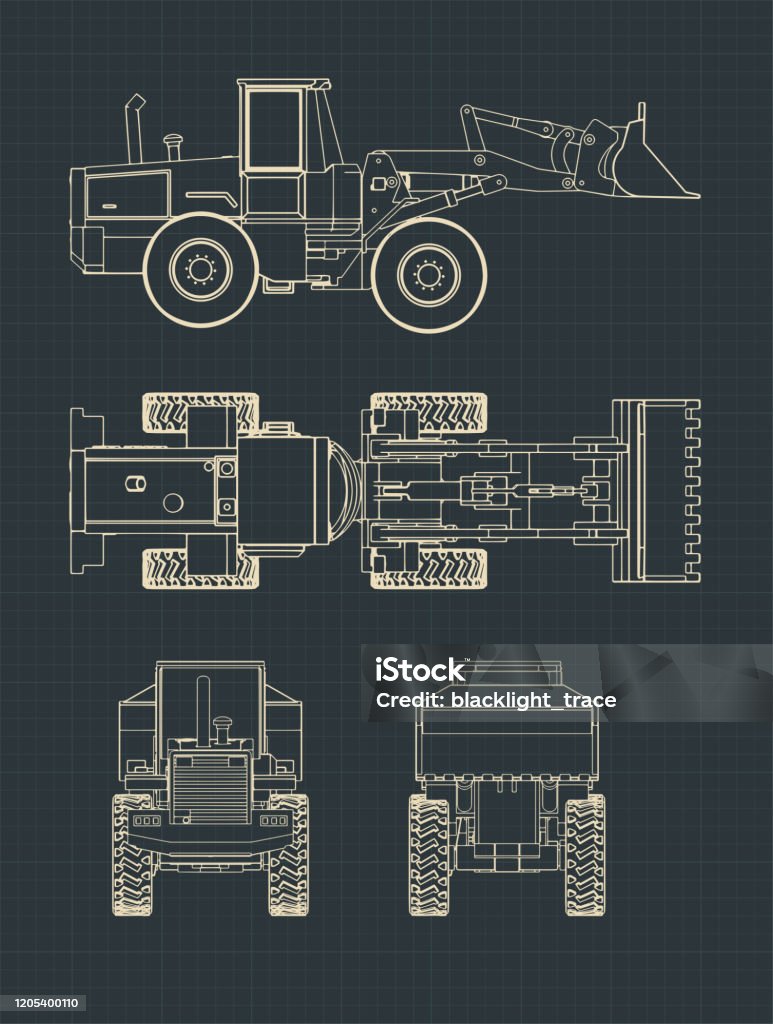 Loader Drawn Heavy Loader Drawings Stock Illustration - Download Image Now ...