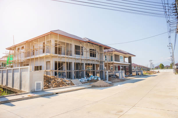istock New residential house contemporary style building in progress at construction site 1205401150