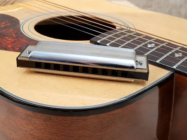 Photo of Acoustic guitar and harmonica