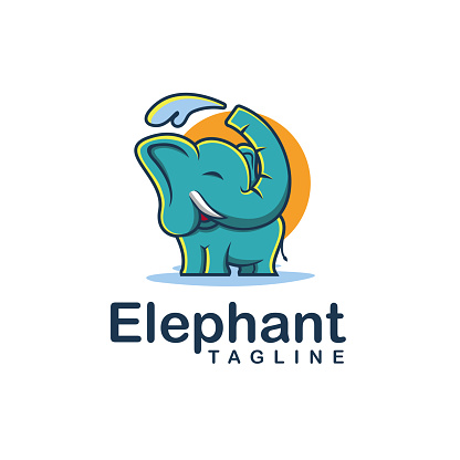 Playing Elephant Mascot Cartoon Logo Stock Illustration - Download Image  Now - Elephant, Water, Playful - iStock