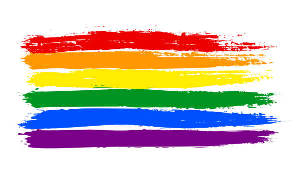 ilustrações, clipart, desenhos animados e ícones de grunge bandeira do orgulho lgbt. abstrato textura de bandeira arco-íris desenhada com uma tinta. fundo multicolorido vector - symbols of peace flag gay pride flag banner