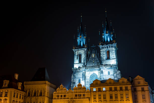 istock Church in Prague at Night 1205413929