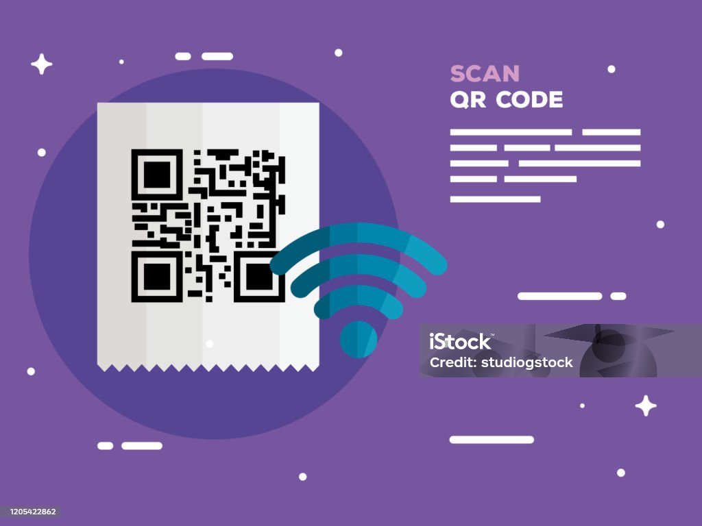 Qr Code Scan Paper Scan Qr Code In Voucher Paper Stock Illustration - Download Image Now ...