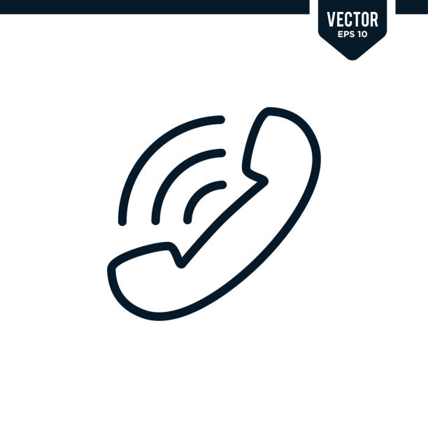 istock Telephone icon collection in outlined or line art style 1205423126