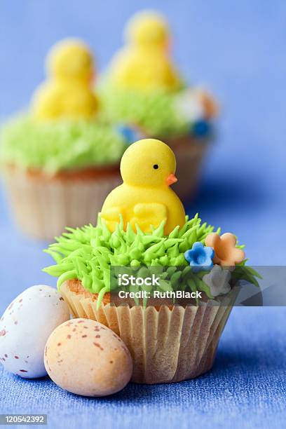 Easter Cupcakes Stock Photo - Download Image Now - Animal, Baby Chicken, Baked