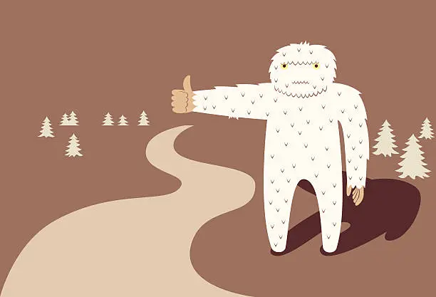 Vector illustration of Yeti traveller