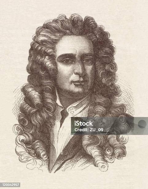 Sir Isaac Newton 1642431726 Stock Vektor Art und mehr Bilder von Sir Isaac Newton - Wissenschaft - Sir Isaac Newton - Wissenschaft, England, Gravur