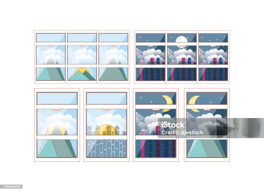 Isolated Windows Set Vector Design Stock Illustration - Download Image ...