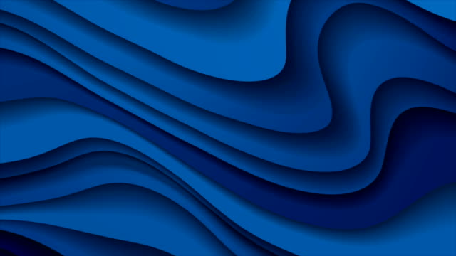 Dark blue paper waves abstract video animation