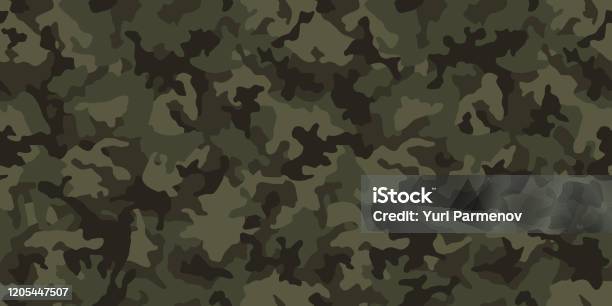 Abstract Vector Military Camouflage Background. Seamless Camo