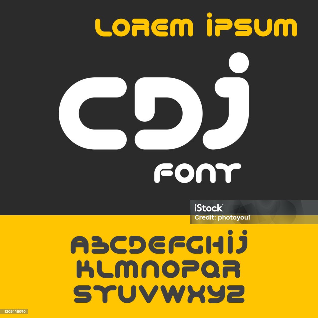 Alpha Font Rounded Rounded Font Alphabet Set Stock Illustration - Download Image Now ...
