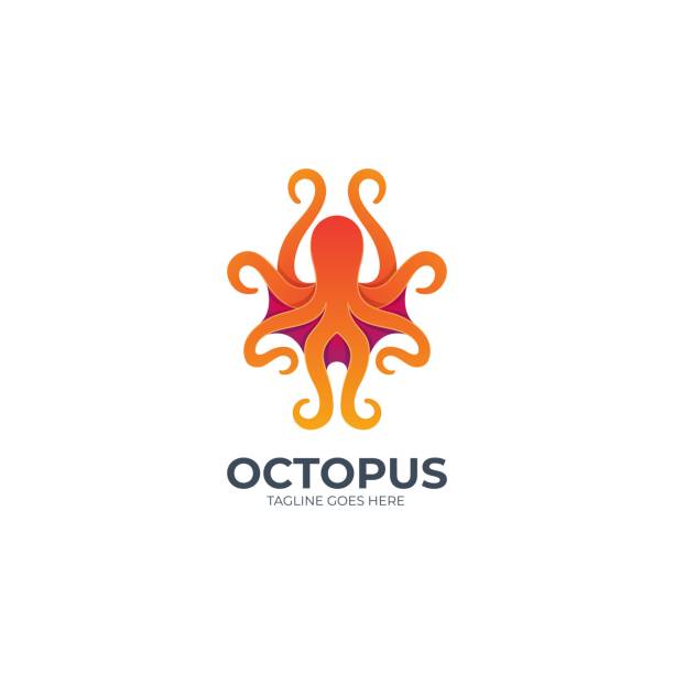 ilustrações de stock, clip art, desenhos animados e ícones de vector illustration octopus gradient colorful. - modern lifestyle illustrations