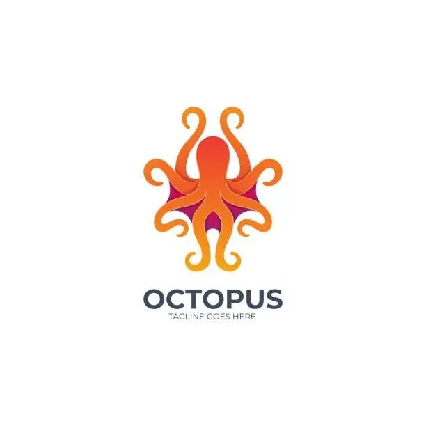 Vector illustration of Vector Illustration Octopus Gradient Colorful.