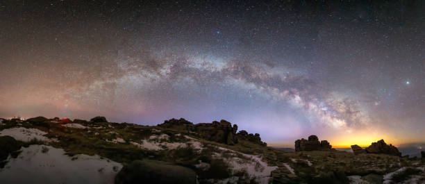 istock The Milky Way spans the mountains 1205453518