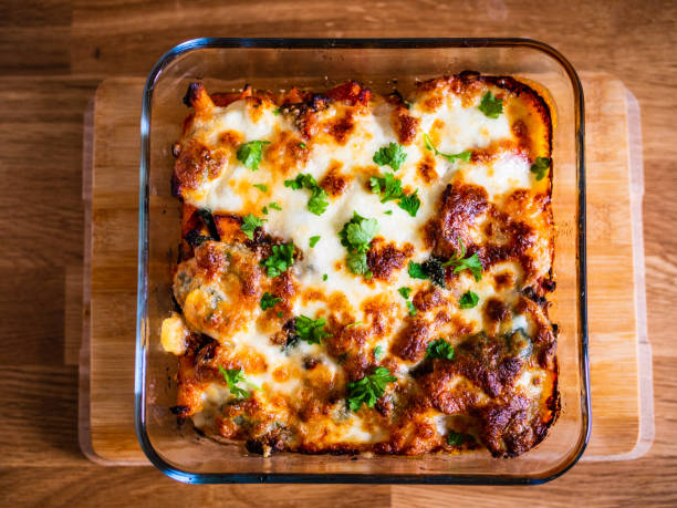 istock Pasta casserole with barbecue chicken breast, cheese and vegetables 1205455121