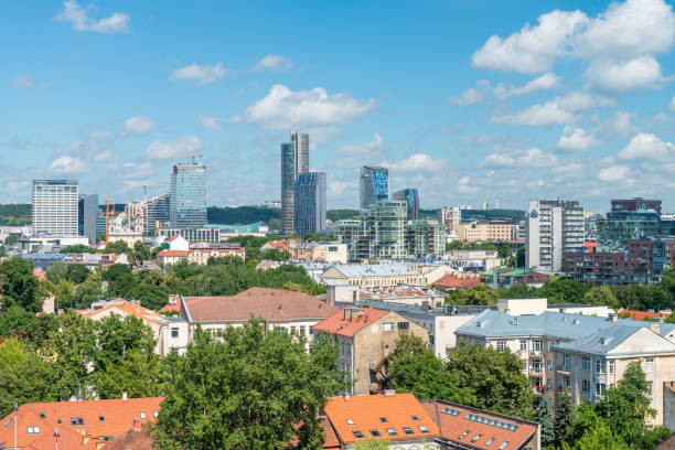 istock VILNIUS, LITHUANIA - JULY 10, 2017: Panoramic aerial city view. Vilnius attracts 1 million tourists annually 1205455592