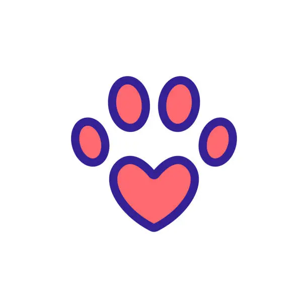 Vector illustration of Paw icon vector. Isolated contour symbol illustration