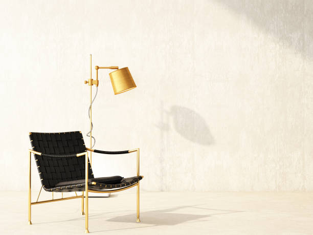 istock interior design with black leather sofa on concrete wall and concrete floor,3d illustration.3d rendering 1205457916