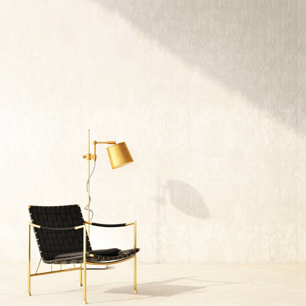 istock interior design with black leather sofa on concrete wall and concrete floor,3d illustration.3d rendering 1205457948