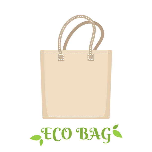 illustrations, cliparts, dessins animés et icônes de sac de fourre-tout écologique réutilisable sans concept en plastique - tote bag