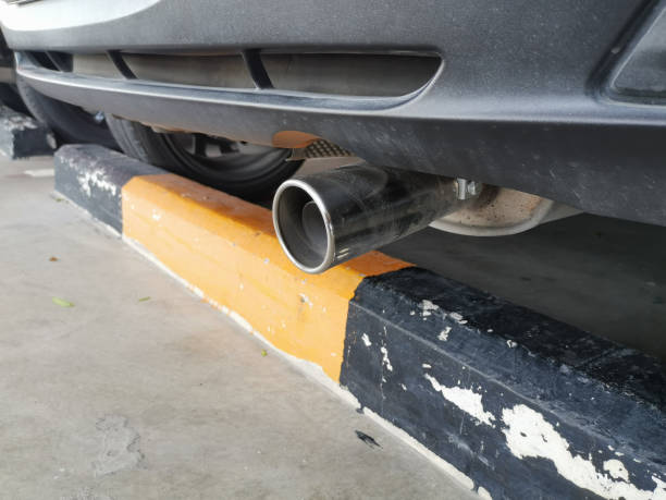 istock Close up of a car exhaust pipe. 1205461152