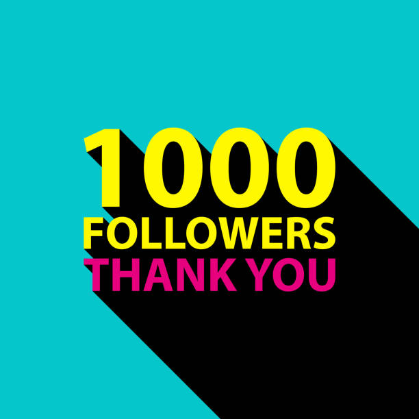 1000 followers, Thank You card template for social networks, promotion and advertising. 1000 followers, Thank You card template for social networks, promotion and advertising. Vector Illustration. number 1000 stock illustrations