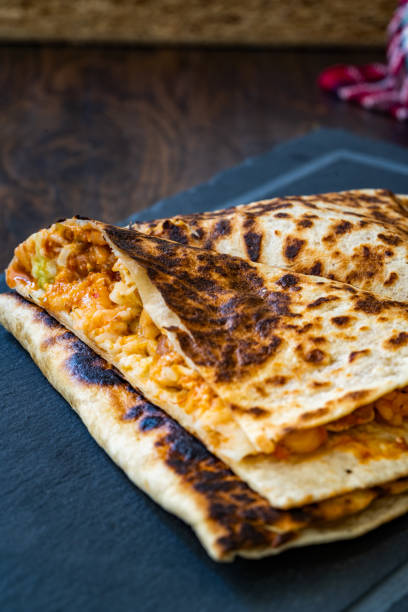 istock Quesadilla with Mexican Rice, Mozzarella,  Red Kidney Beans / Vegetarian Style. 1205464832
