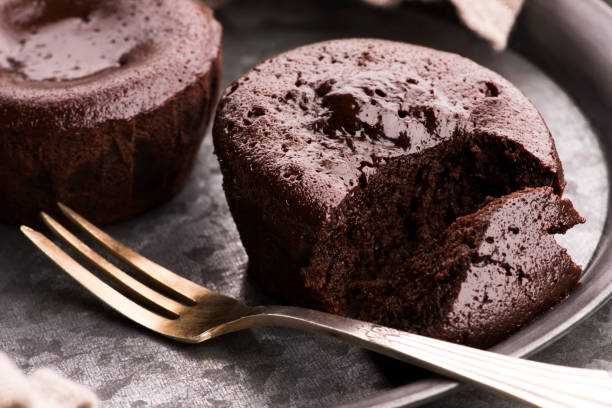 istock Homemade baked brown Chocolate cupcakes 1205467324