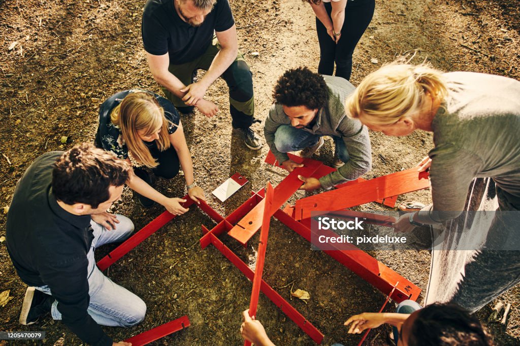 Increasing their productivity as a team - Royalty-free Team Building Foto de stock