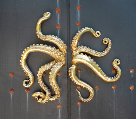 Golden Octopus Door Handle, San Jose, Costa Rica