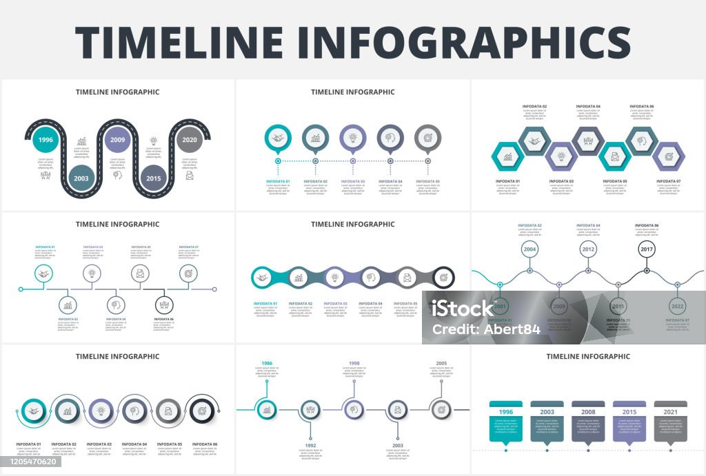 Creative Timeline Graph Creative Concept Set For Infographic Timeline Abstract Elements Of ...