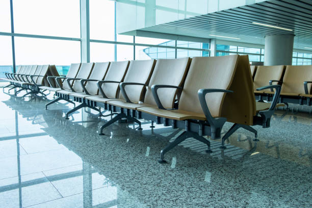 istock Rows of empty chairs at airport 1205472318
