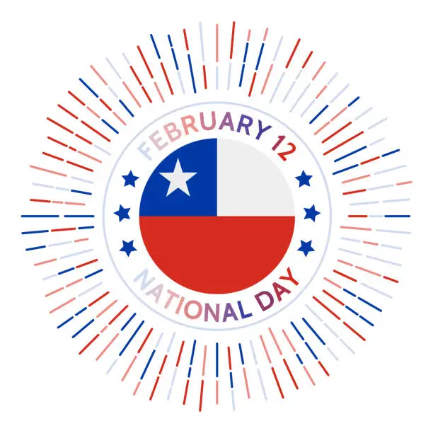 Vector illustration of Chile national day badge.