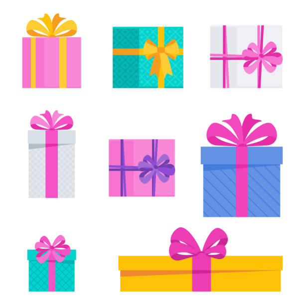 明るい楽しい休日のギフトボックスのセット - christmas fun set gift点のイラスト素材／クリップアート素材／マンガ素材／アイコン素材