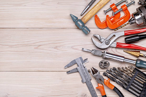 istock Home tools. A set of equipment for repair and construction. 1205479137