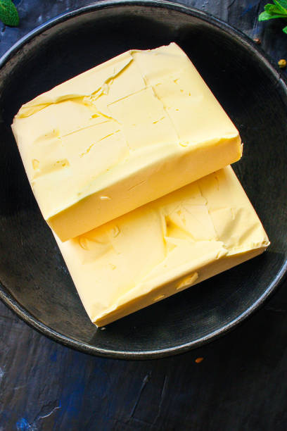 istock butter Margarine (spread product) menu concept. background, copy space 1205487989