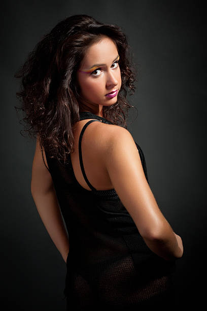 istock Elegant young woman on dark background 120548947