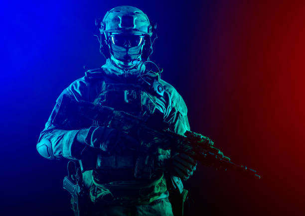 istock Special operations forces soldier low key portrait 1205490502