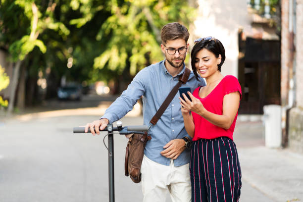 istock Browsing online for new electric scooter 1205493582