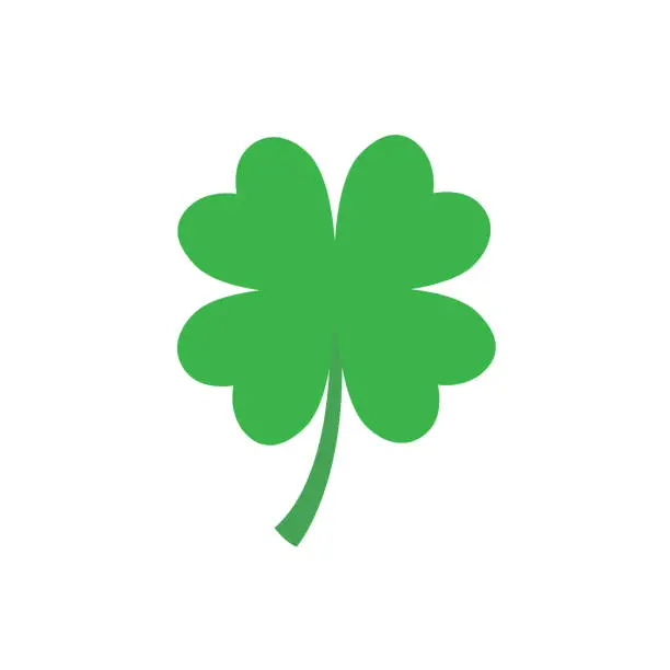 Vector illustration of Four leaf clover icon in flat style