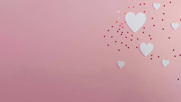 istock Valentines white love hearts with heart glitter 1205497829