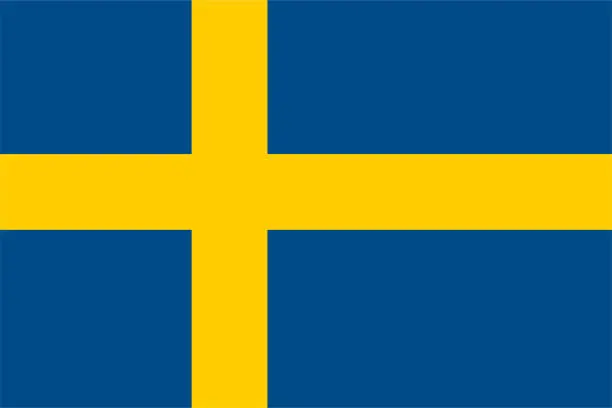 Vector illustration of Vector Swedish Flag Design